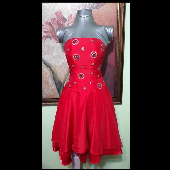Dresses & Skirts - Red dress with embellishments